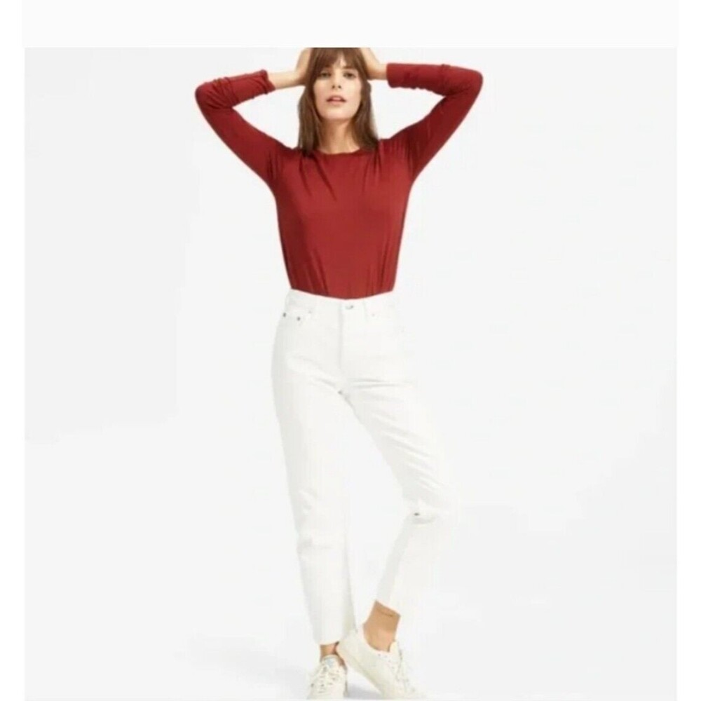Everlane The 90s Cheeky Jean High No Stretch Button Fly Organic Cotton. White